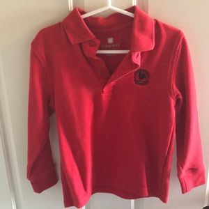 Primrose School uniform long-sleeve red polo -YXS